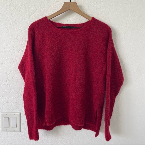 Peruvian Connection Sweaters - Peruvian Connection Womens Alpaca Wool Pullover Knit Sweater Red Size M Classic
